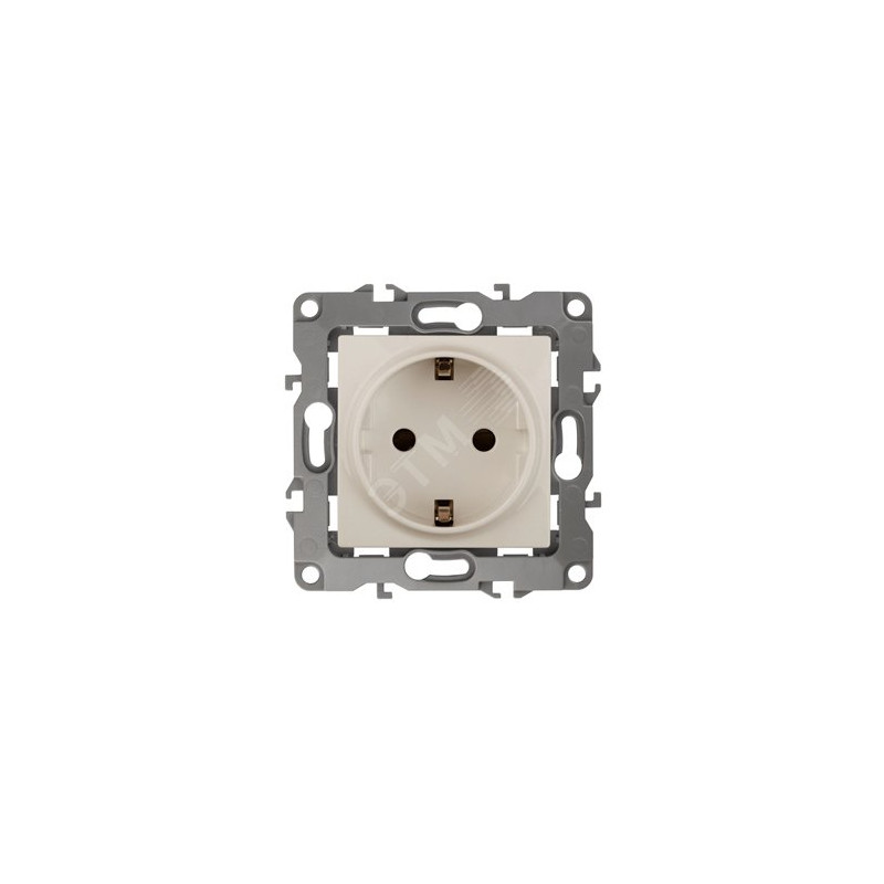 Розетка 2P+E Schuko, 16A-250В, б.л., Эра12, слоновая кость, 12-2001-02