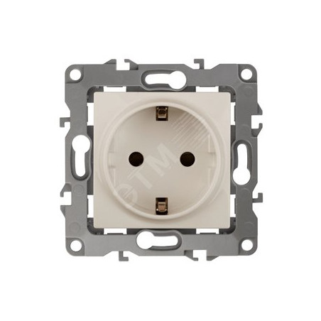 Розетка 2P+E Schuko, 16A-250В, б.л., Эра12, слоновая кость, 12-2001-02