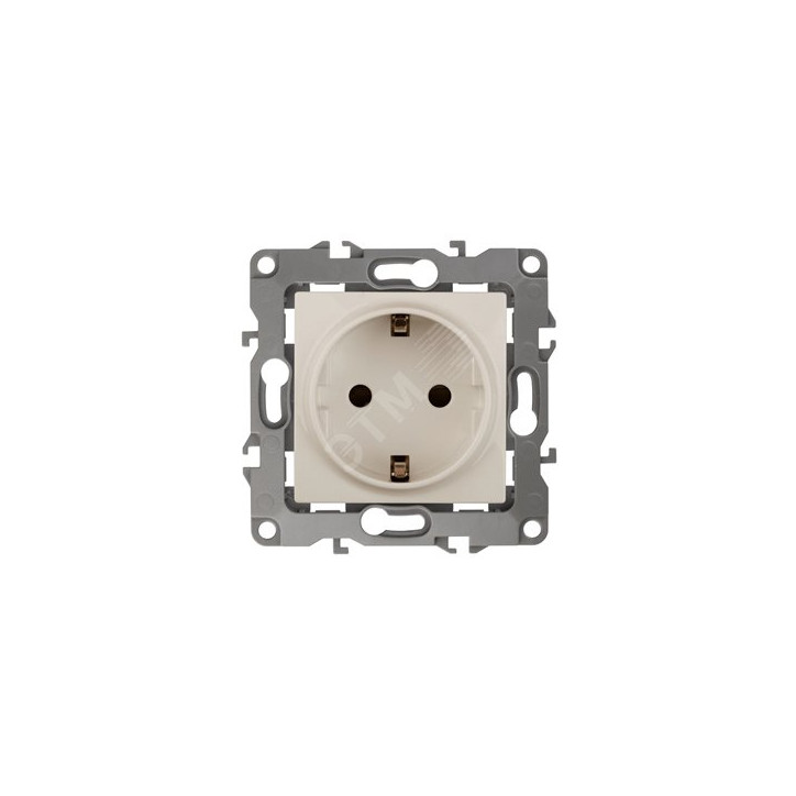 Розетка 2P+E Schuko, 16A-250В, б.л., Эра12, слоновая кость, 12-2001-02