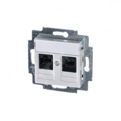 Розетка информационная Levit двойная 2хRJ45 категория 5e жемчуг