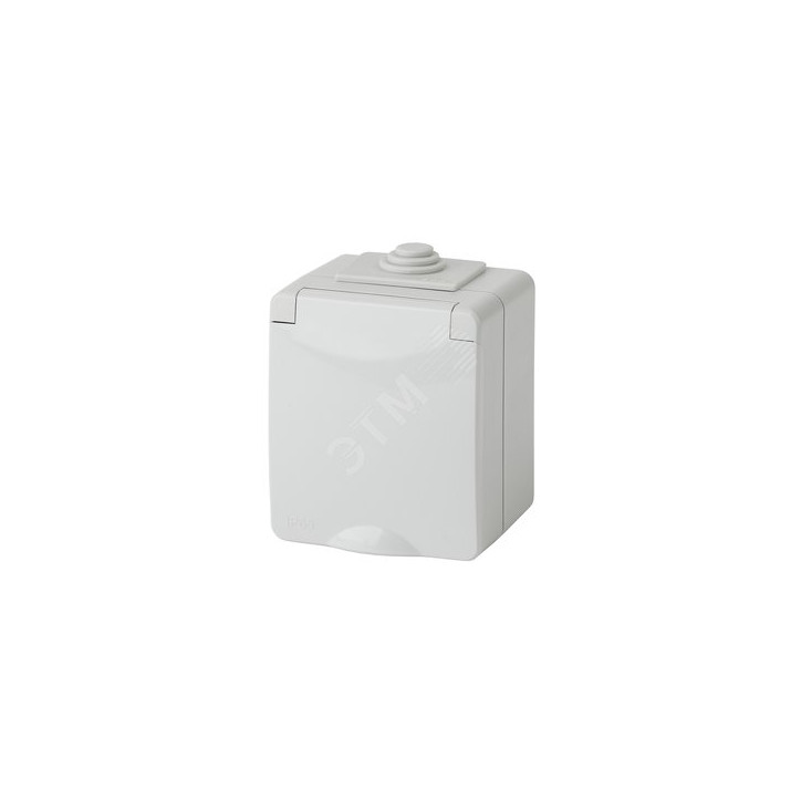 Розетка 2P+E IP65, шторки, 16A-250В, ОУ, Эра Эксперт, серый, 11-2602-03