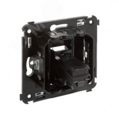 Avanti USB 2.0 розетка одинарная в стену, тип А-А, , Черный матовый