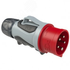 Вилка кабельная фазоинвертор 16A/400V/3P+N+E/IP44/54 GRIP, безвинтовое подключение Вилка-Фазоинвертор кабельный 16A/400V/3P+N+E/