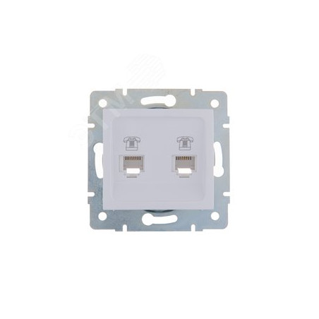 KARINA Розетка телефонная двойная евро белая (10шт/120шт)