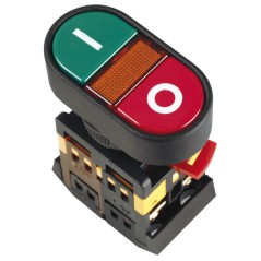 Кнопка APBB-22N I-O с подсветкой неон 1з+1р 240В