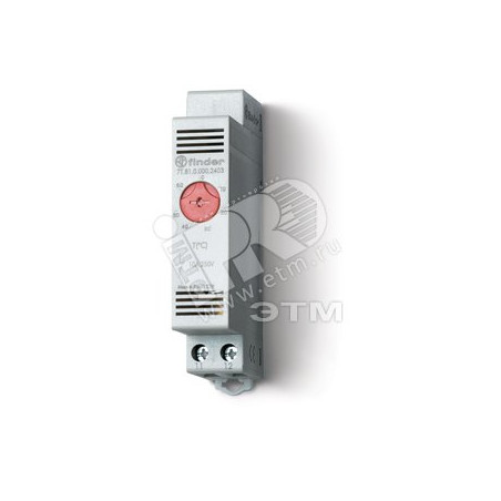 Термостат щитовой для включения обогрева, диапазон температур 0…+60°C, 1NС 10A, модульный, ширина 17.5мм, степень защиты IP20