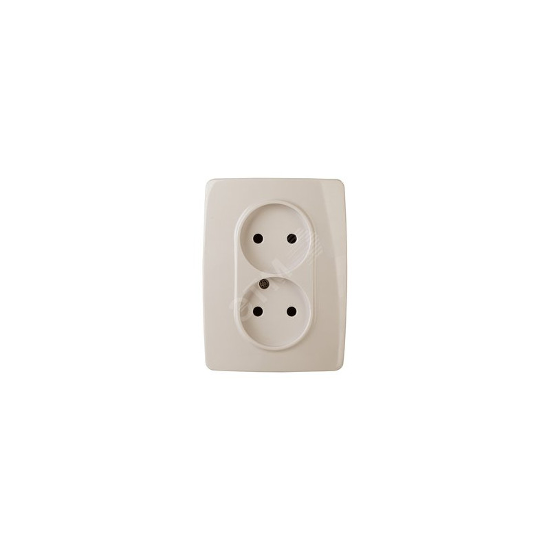 Розетка 2X2P, 16A-250В, Эра12, слоновая кость, 12-2107-02