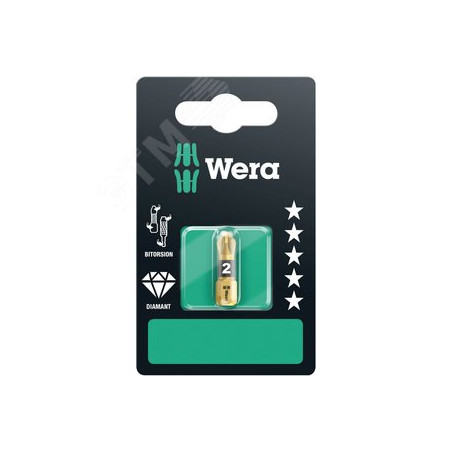 Бита биторсионная 855/1 BDC PZ SB алмазное покрытие хвостовик 1/4 C 6.3 PZ 2X25 мм с держателем-евро