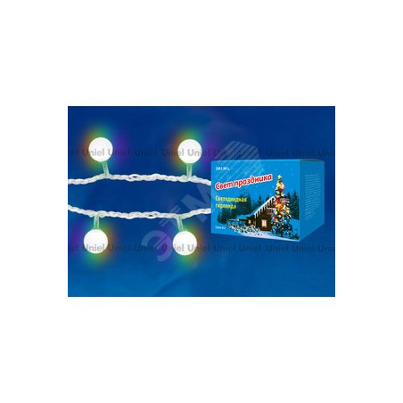 Гирлянда светодиодная Радуга 25 светодиодов 2,8 м RGB IP20 провод прозрачный ULD-S0280-025/DTA RGB IP20 RAINBOW