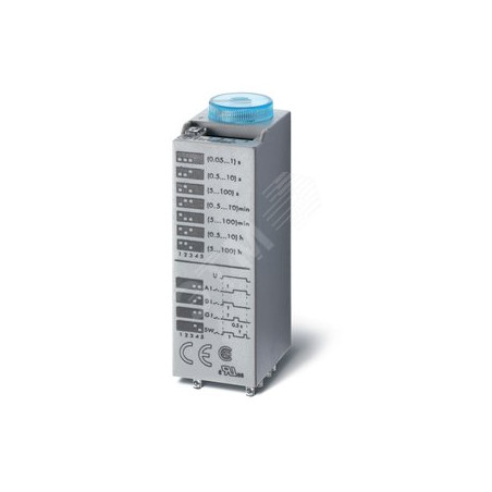 Таймер мультифункциональный миниатюрный (AI, DI, SW, GI), монтаж в розетку, питание 48В АС/DC, 4CO 7A, регулировка времени 0.05с