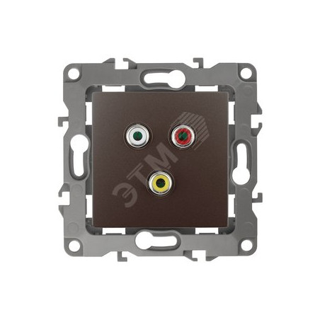 Розетка RCA, Эра12, бронза, 12-3113-13