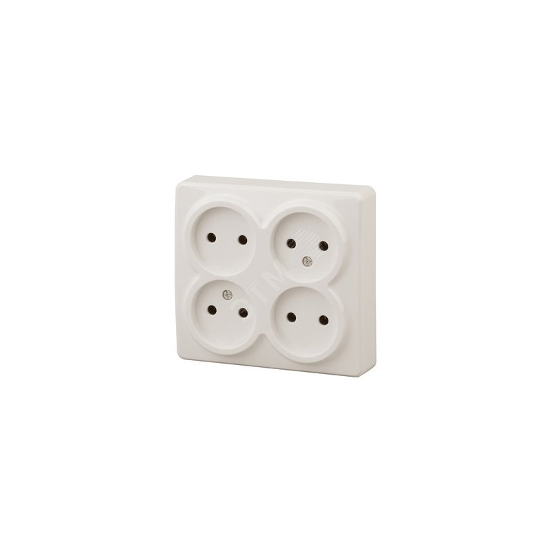 Розетка 4х2P, 16A-250В, ОУ, Эра Эксперт, сл.кость, 11-2210-02
