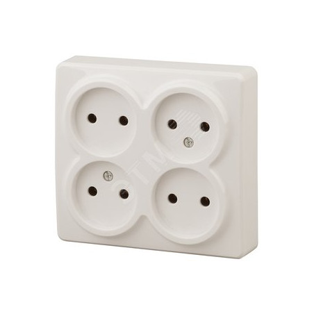 Розетка 4х2P, 16A-250В, ОУ, Эра Эксперт, сл.кость, 11-2210-02