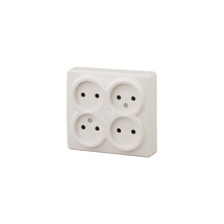 Розетка 4х2P, 16A-250В, ОУ, Эра Эксперт, сл.кость, 11-2210-02