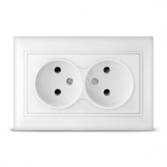 Севиль Розетка х 2 без заземления белая