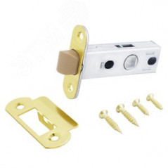 Защелка врезная универсальная без ручек для деревянных межкомнатных дверей, АЛЛЮР АРТ L45-8-PR18 PB