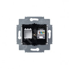 Розетка информационная Levit RJ45 категория 5e и заглушка сталь