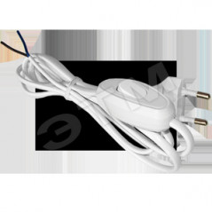 Выключатель проходной на шнур для бра белый 1.7м