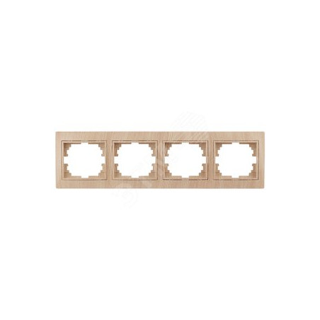 Рамка на 4 поста гор., СУ, Plano, сосна, 1-504-11