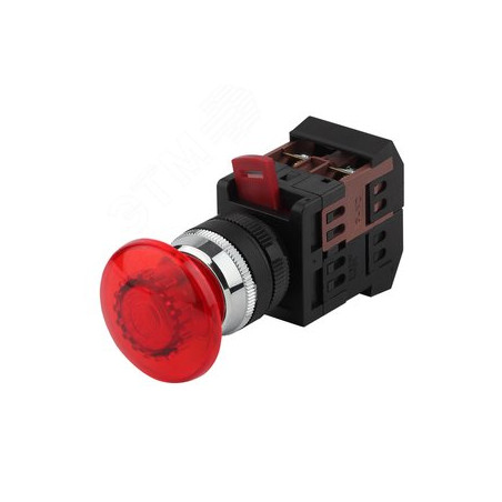 Кнопка AEAL22 Грибокс фиксацией красный d22м 240В 1з+1р