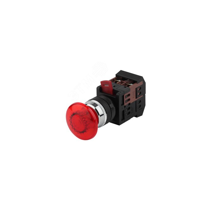 Кнопка AEAL22 Грибокс фиксацией красный d22м 240В 1з+1р
