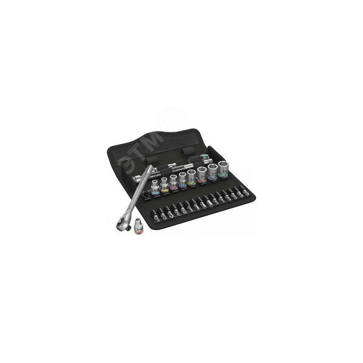 Набор с трещоткой 8100 SA 10 Zyklop Metal Push сдвижной квадрат привод 1/4 28 предметов
