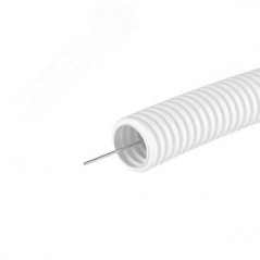 Труба ПЛЛ гибкая гофрированная не содержит галогенов 20мм ПВ-0 с протяжкой (100м) белая