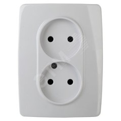 Розетка 2X2P, 16A-250В, Эра12, белый, 12-2107-01