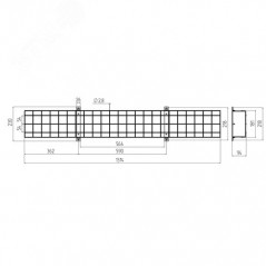Решетка защитная для светильников ДПО, SPO SPO-BAR-1300-200