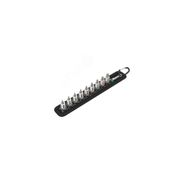 Набор головок торцевых со вставкой с функцией фиксации крепежа 1x Belt A 3 TORX HF Zyklop DR 1/4 9 предметов комплектация: 9x 87