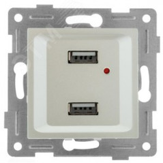 Ugra Розетка USB, двойная, скрытая установка. жемчуг