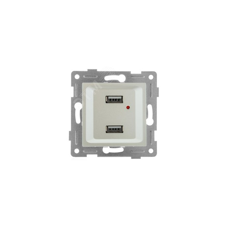 Ugra Розетка USB, двойная, скрытая установка. жемчуг