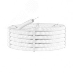 Труба ПЛЛ гибкая гофрированная не содержит галогенов 32мм ПВ-0 с протяжкой (25м) белая