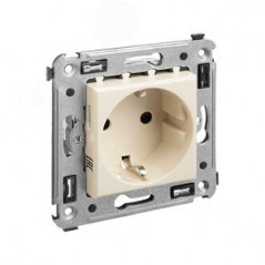 Avanti Розетка в стену, 2P+E, с защитными шторками, ''Ванильная дымка''