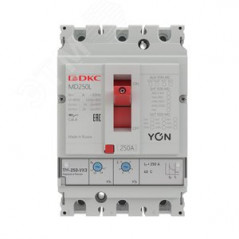 Выключатель автоматический в литом корпусе YON MD250N-TM016 3P 16А 40kA Ir 0.7...1xIn