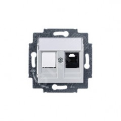 Розетка информационная Levit RJ45 категория 5e и заглушка серый