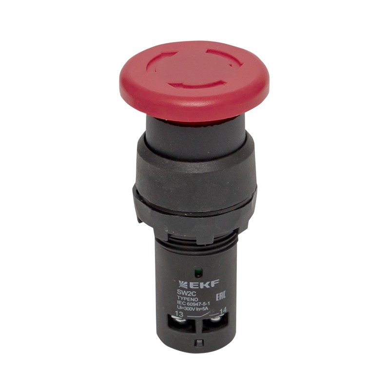 Кнопка SW2C-11MZ повортная красная Грибок 1з+1р