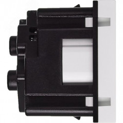 Розетка с заземлением - винтовые зажимы - со шторками 16А 250В - 45°- 2 модуля - белый