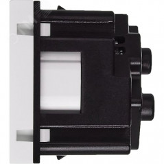 Розетка с заземлением - винтовые зажимы - со шторками 16А 250В - 45°- 2 модуля - белый