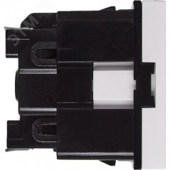 Розетка с заземлением - безвинтовые зажимы - со шторками 16А 250В - 90°- 2 модуля - белый