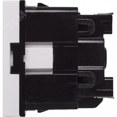 Розетка с заземлением - безвинтовые зажимы - со шторками 16А 250В - 90°- 2 модуля - белый