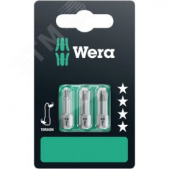 Бита торсионная 851/1 TZ PH SB вязкая твердость хвостовик 1/4 C 6.3 3 шт PH 1x25 PH 2x25 PH 3x25 с держателем-еврослот