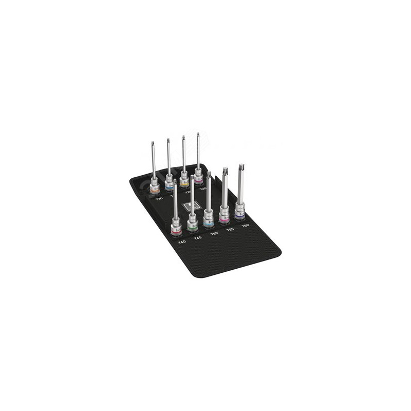 Набор головок торцевых со вставкой длинных 8767 C TORX HF 3 Zyklop с функцией фиксации крепежа DR 1/2 9 предметов комплектация: 