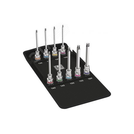 Набор головок торцевых со вставкой длинных 8767 C TORX HF 3 Zyklop с функцией фиксации крепежа DR 1/2 9 предметов комплектация: 
