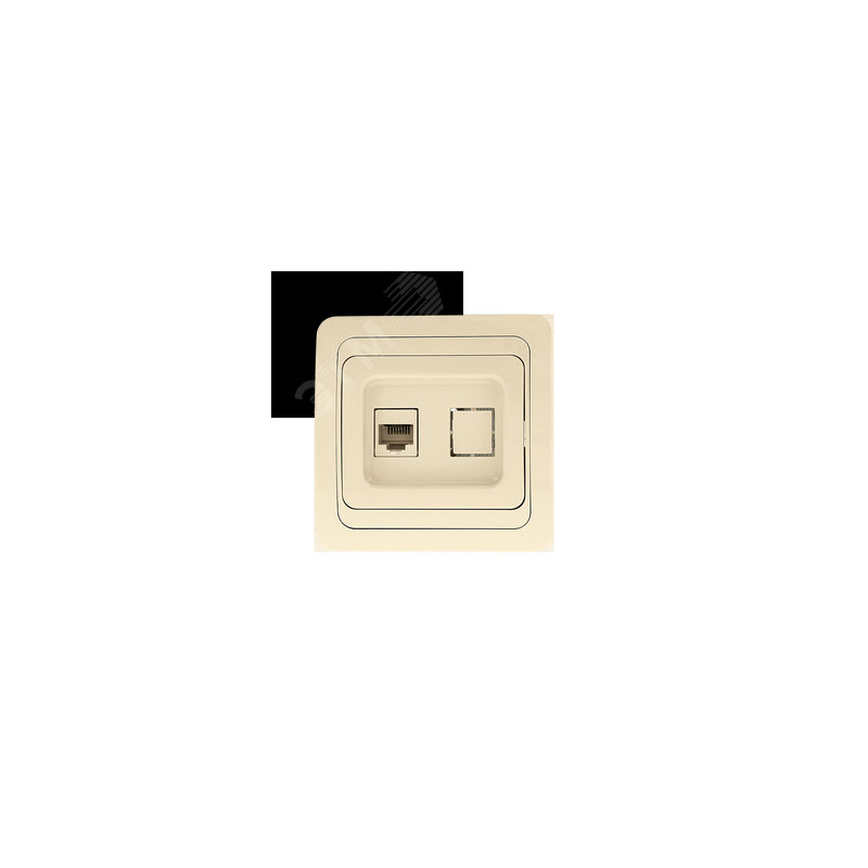 Лондон Розетка Phone 1-местная бежевая EKF