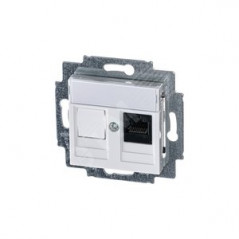 Розетка информационная Levit RJ45 категория 5e и заглушка белый
