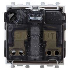 Avanti Розетка модульная 2P+E с з/ш Закаленная сталь 2 модуля