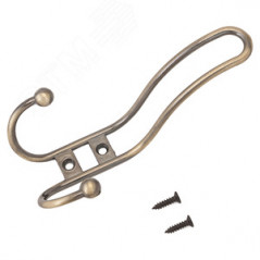 Крючок-вешалка трёхрожковый, СТАНДАРТ 208 A AB старая бронза