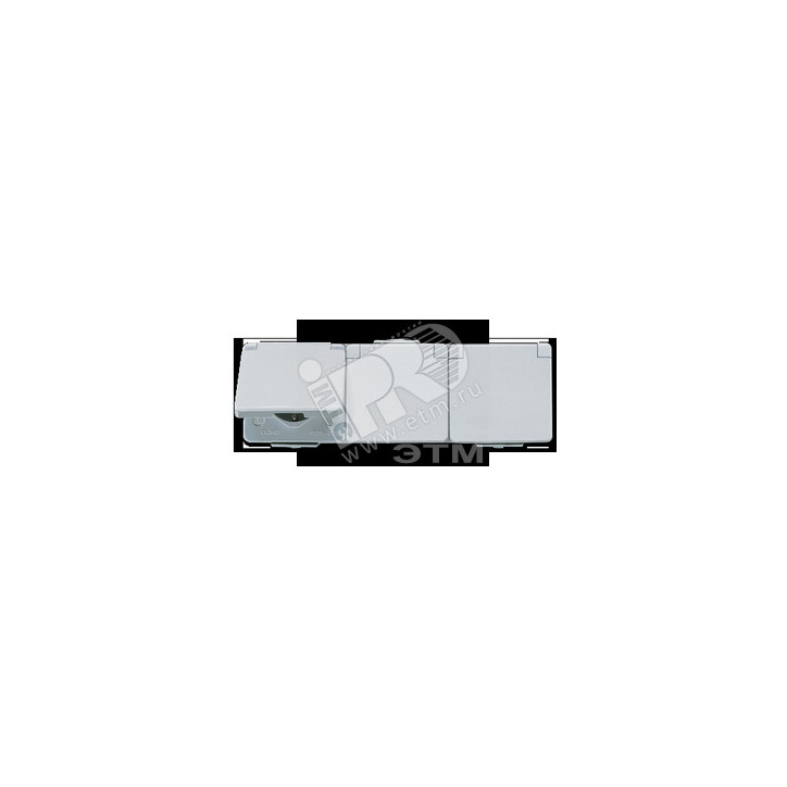 Розетка штепсельная SCHUKO накладная тройная горизонтальная IP44