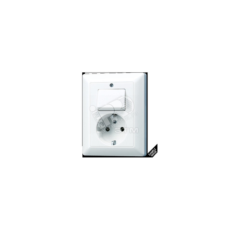 Розетка штепсельная SCHUKO 16A 250V с универсальным выключателем белая